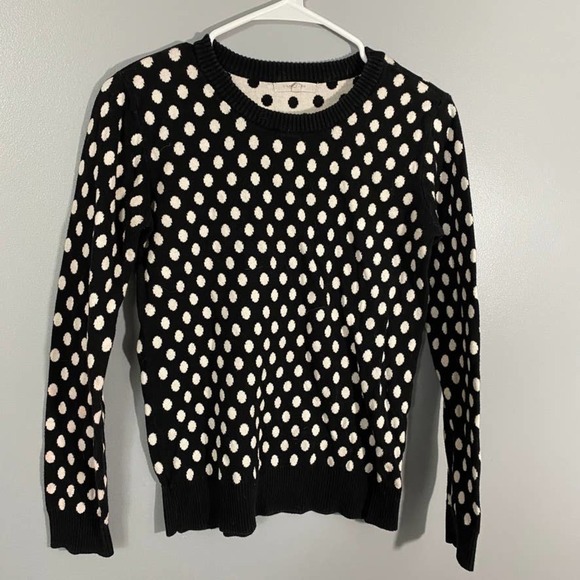 𝅺41 Hawthorn Stitch Fix Black and White Polka Dot Sweater Size Small - Picture 1 of 4